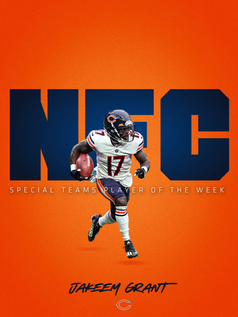 Bears Jakeem Grant, Sr., named NFC Special Teams Player of the Week