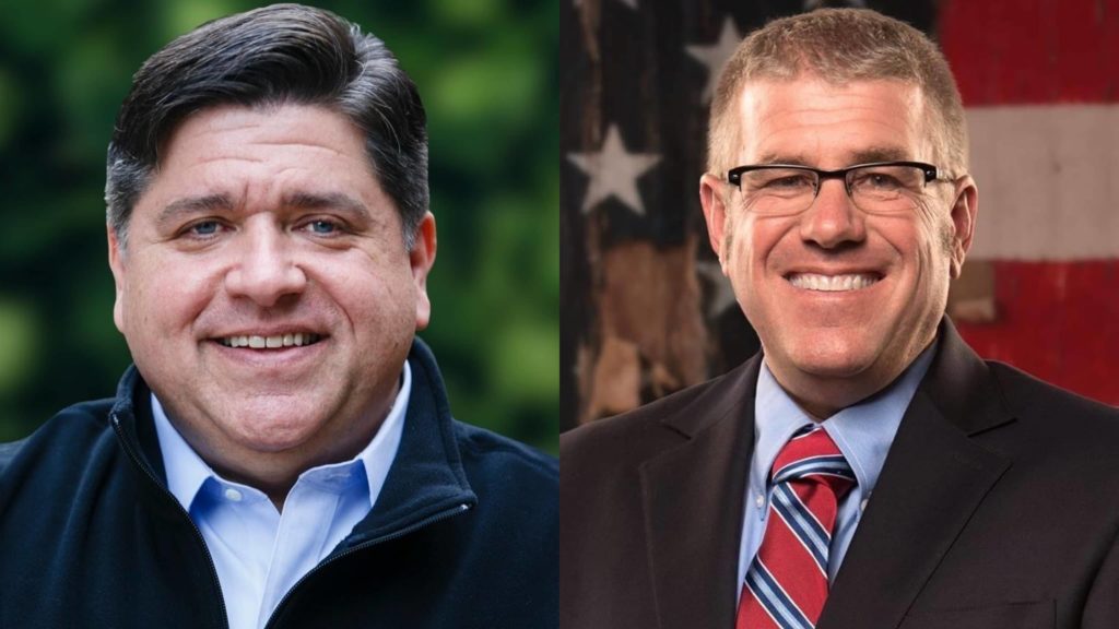 Illinois Governer JB Pritzker (left) and Republican challenger Darren Bailey (right) are set to square off in November
