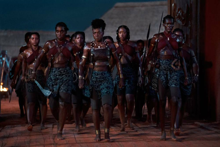 VIOLA DAVIS LEADING the Agojie warriors in The Woman King
