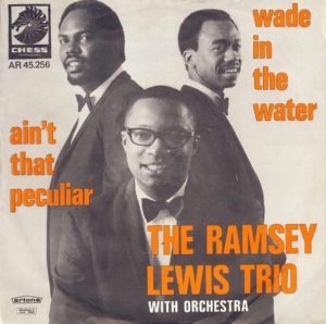 THE RAMSEY LEWIS Trio featuring Lewis, Cleveland Eaton (left) and Maurice White.