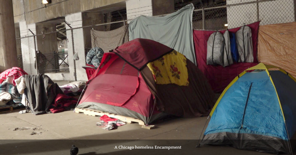 A Chicago homeless Encampment