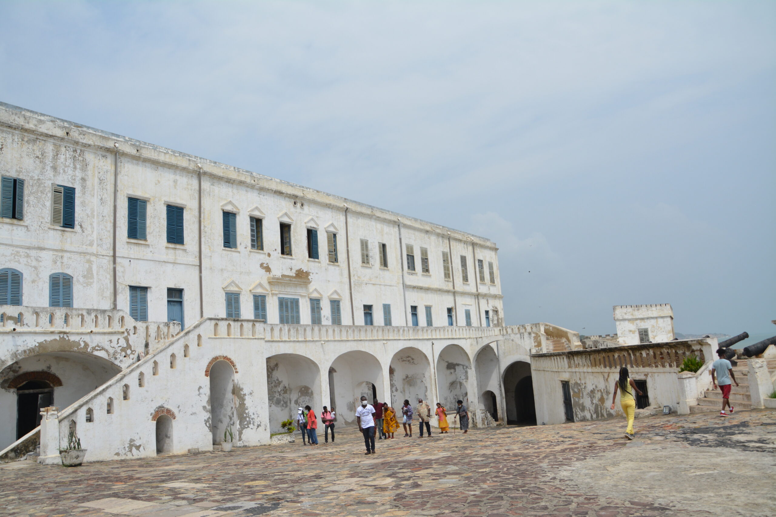 CAPE COAST CASTLE in Ghana was the site of the British slave dungeons where Africans were held until transported in the Transatlantic slave trade.