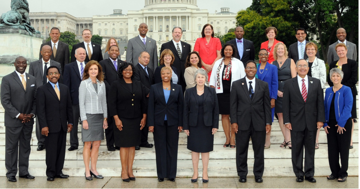 THE MILLENNIUM LEADERSHIP Initiative Class of 2014 Cohort, which includes IU Northwest Chancellor Ken Iwama (fourth from left, second row).