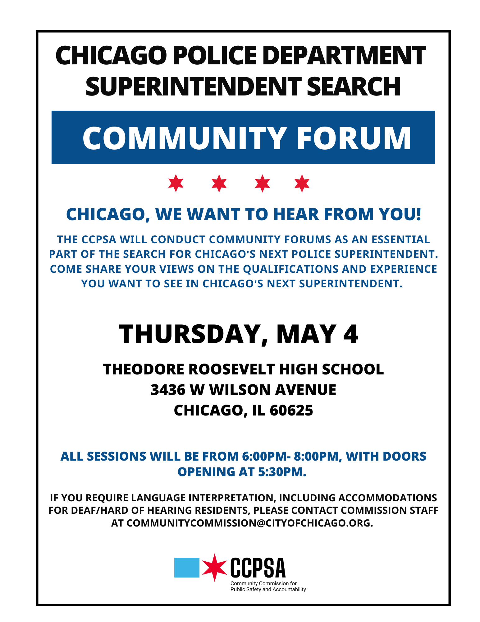 Superintendent Search Community Forum North Side