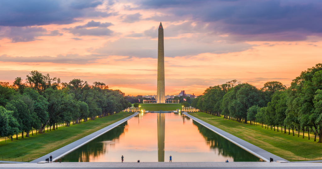 Washington Monument on the Reflecting Pool in Washington, D.C.