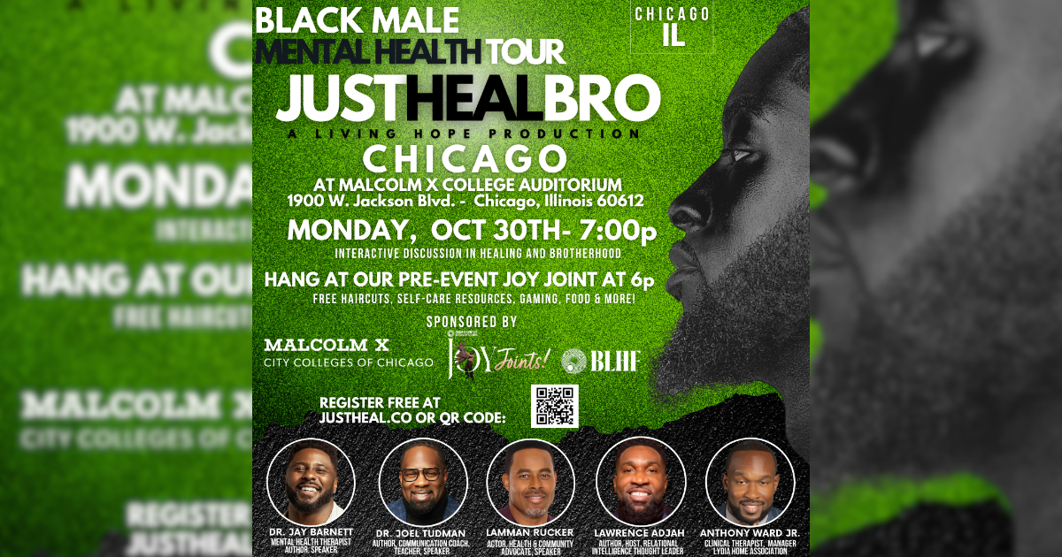 全国黑人男性心理健康巡回演出“Just Heal, Bro”将登陆芝加哥