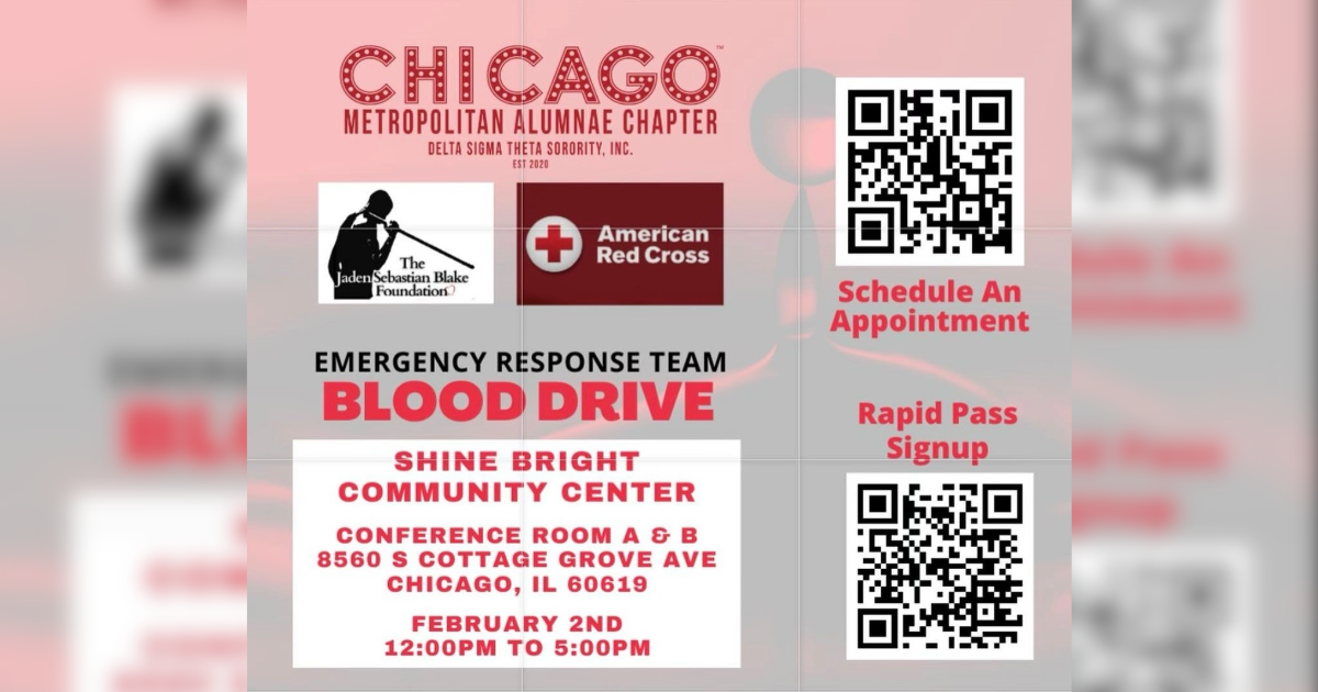 芝加哥都会地区德尔塔西格玛女性联谊会章鼓励参与当地献血活动