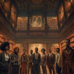 Create an image of Blacks dressed in modern