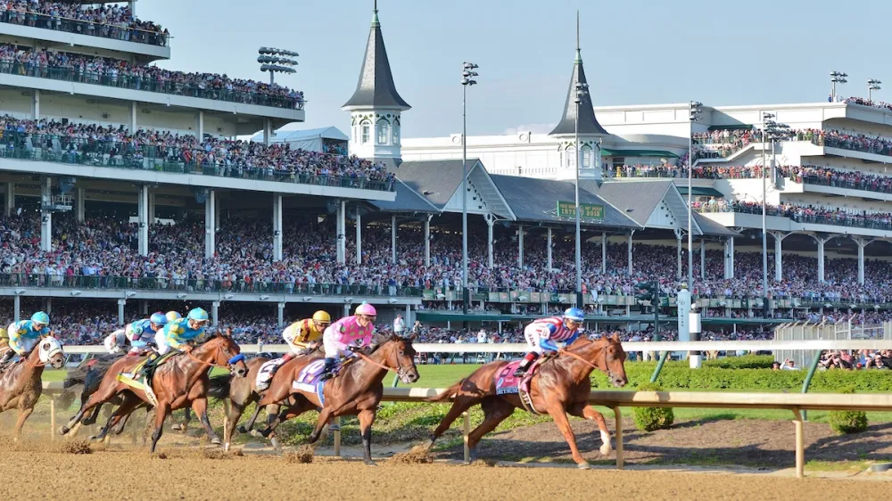 Churchill Derby Horses Jockey First Turn Spires