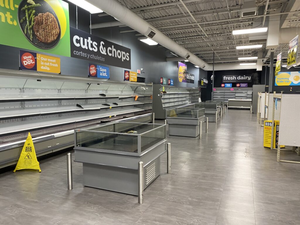Shoppers leave shelves empty at Save A Lot supermarkets before closure