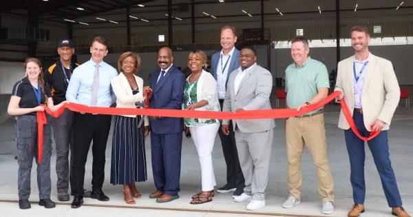 Pictured (left to right) are Sarah Gross, Drew Smith, U.S. Rep. Frank Mrvan, Kelly Baria, Steve Mays, Dr. Vanessa McCloud, Dan Vicari, Ellis G. Dumas III, Rob Herb and Josh Guczeck.