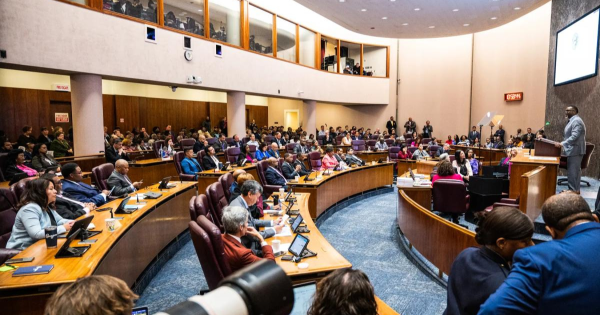 ALL EYES ARE on members of the Chicago City Council as votes on migrant proposals are considered.