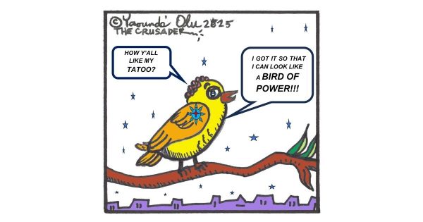 Bird of Power Cartoon by Yaounda Olu.